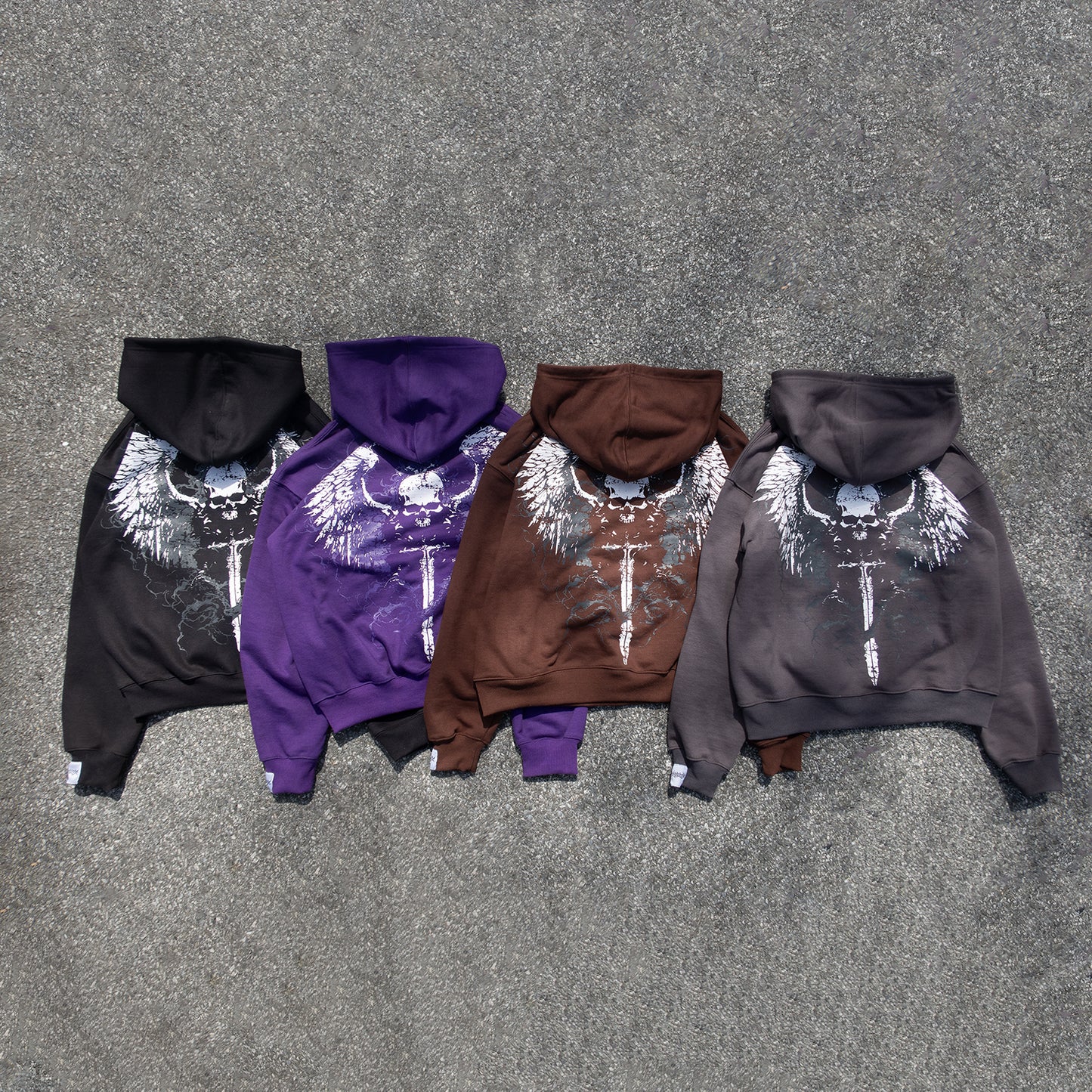DEATH HOODIE (BLACK BROWN PURPLE GRAY)
