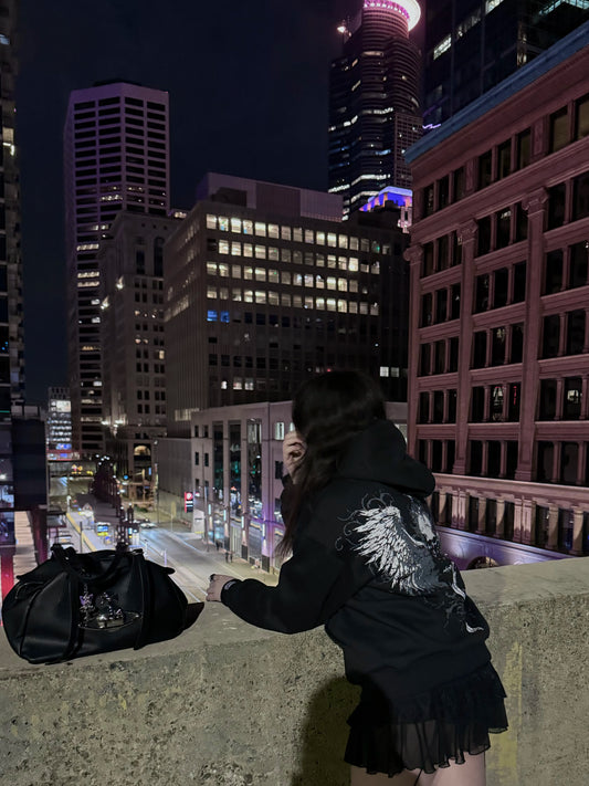 DEATH HOODIE (BLACK BROWN PURPLE GRAY)