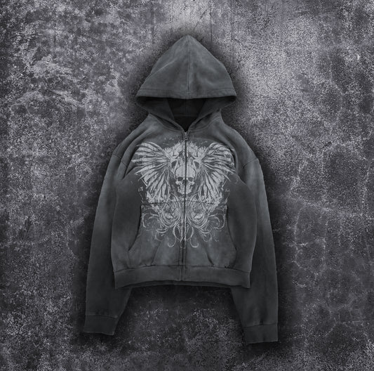 "Rebirth" Zip Up (Coal) [PRE ORDER]